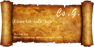 Cserta Gábor névjegykártya